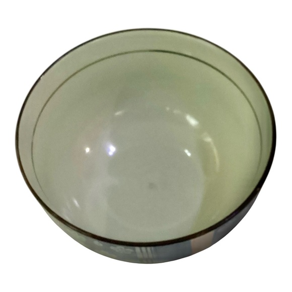 Japanese Iga-yaki Pottery Bowl – Blue White Floral – Signed – 6” - Picture 4 of 5